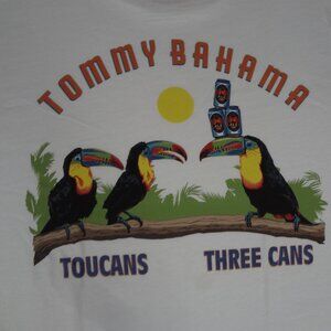 NWT TOMMY BAHAMA TOUCANS THREE CANS - WHITE LT LARGE TALL T-SHIRT K698